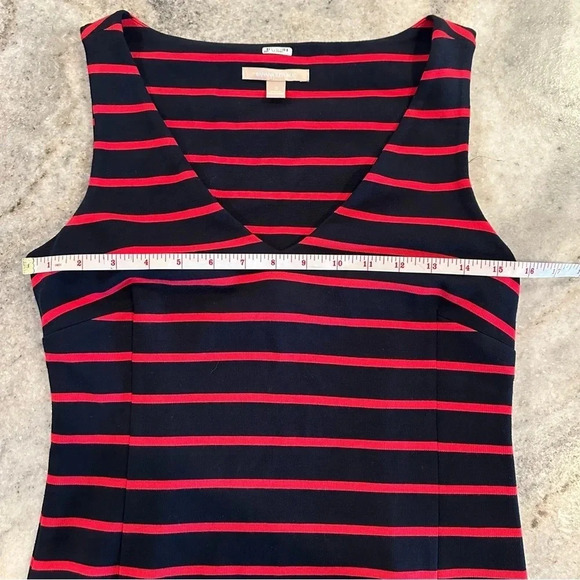 Banana Republic Red and Blue Stripe V-Neck Tank Zippered Dress Size 2 - Picture 4 of 11